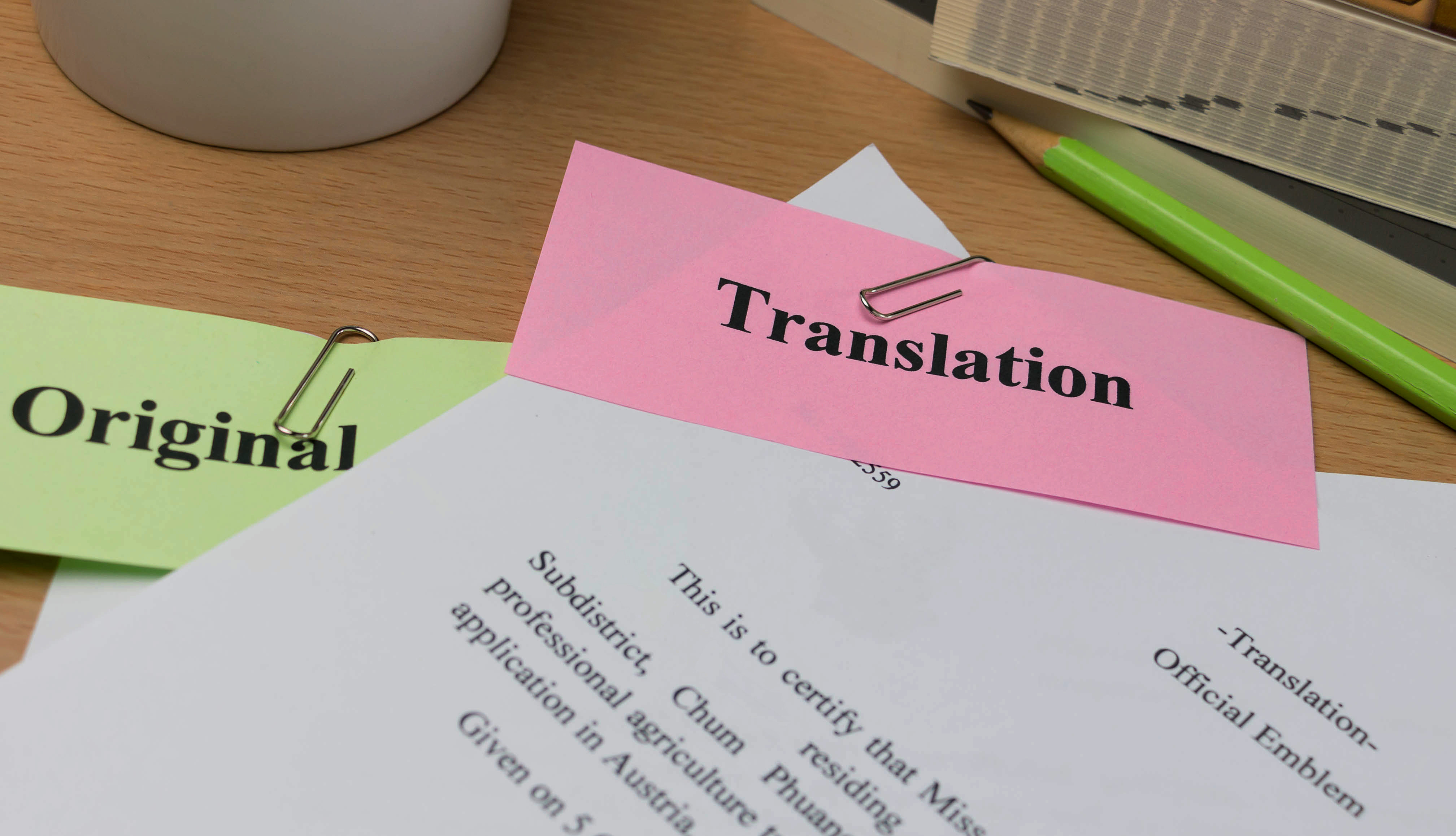 Certified document translation